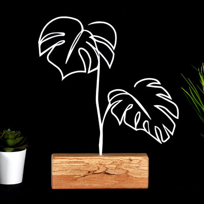 Bystag metal ahşap dekoratif masa süs dekoru-raf dekoru-hediyelik aksesuar-biblo-raf için süs-yapraklar- Bystag metal wood decorative desk ornament-ornamental decor- wood metal decor