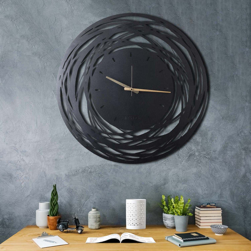 Bystag Metal decorative Wall clock Lines-Bystag Büyük saat - Bystag Metal dekoratif Duvar Saati Çizgiler - Bystag Big Clock
