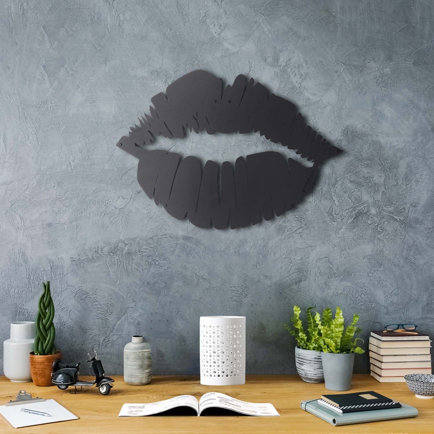 Bystag metal dekoratif duvar aksesuarı dudak- Bystag metal wall art-wall art-wall decor-metal wall decor-lip