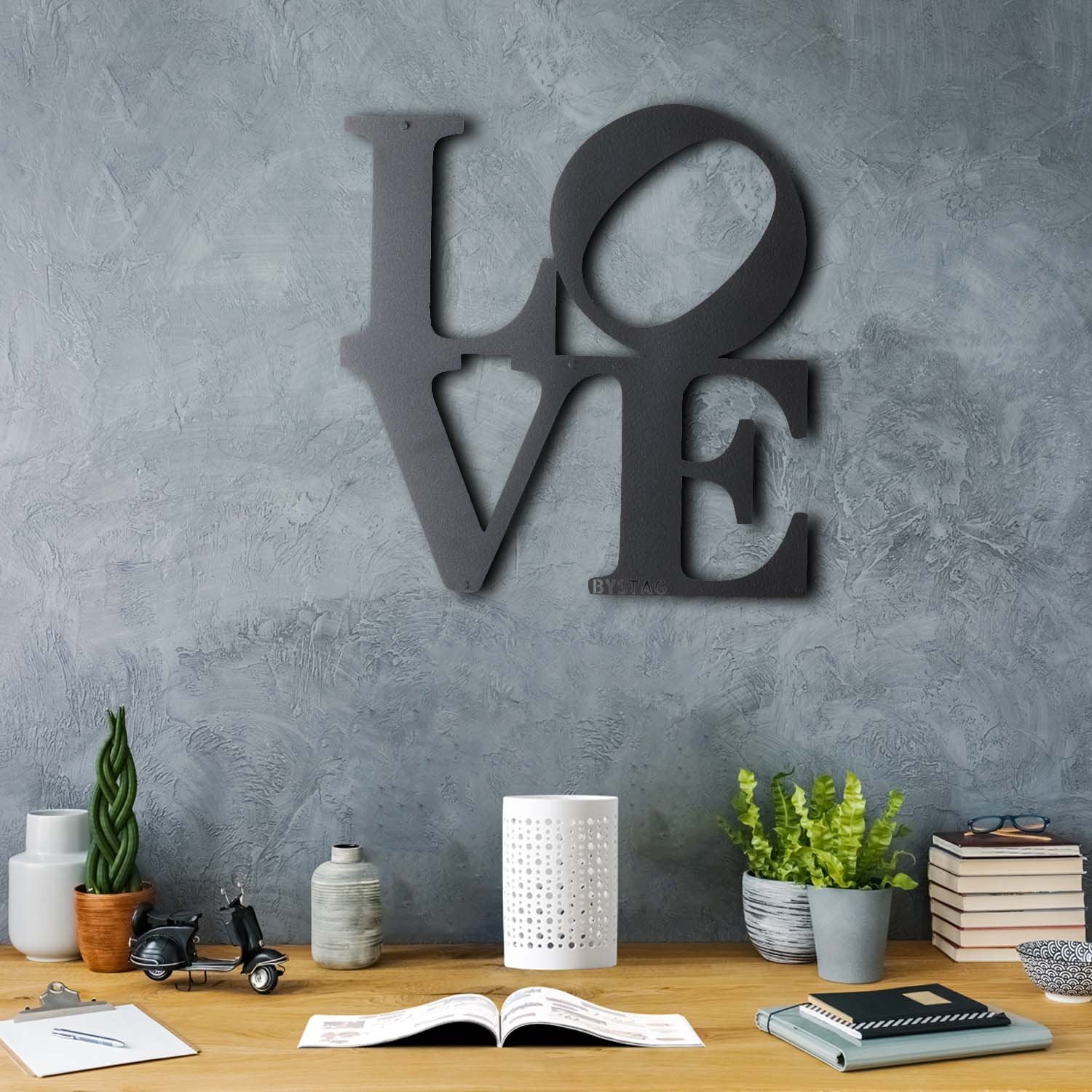 Bystag metal dekoratif duvar aksesuarı aşk- Bystag metal wall art-wall art-wall decor-metal wall decor-love