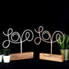Bystag metal ahşap dekoratif masa süs dekoru-raf dekoru-hediyelik aksesuar-biblo-raf için süs-love- Bystag metal wood decorative desk ornament-ornamental decor- wood metal decor-love
