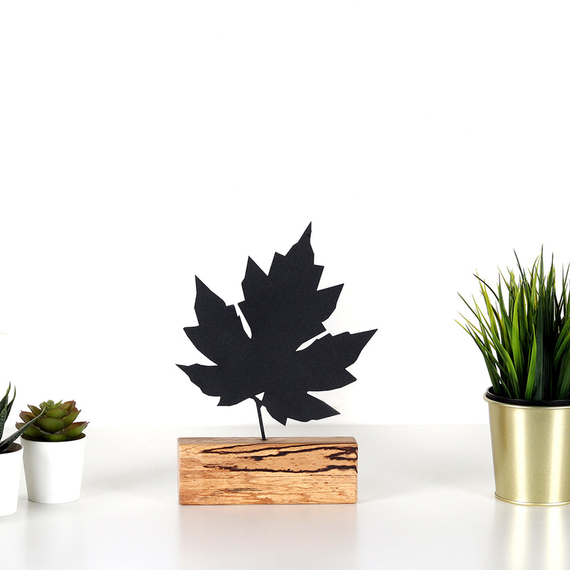 Bystag metal ahşap dekoratif masa süs dekoru-raf dekoru-hediyelik aksesuar-biblo-raf için süs-yaprak-çınar yaprağı- Bystag metal wood decorative desk ornament-ornamental decor- wood metal decor-maple