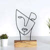 Bystag metal ahşap dekoratif masa süs dekoru-raf dekoru-hediyelik aksesuar-biblo-raf için süs-yüz- Bystag metal wood decorative desk ornament-ornamental decor- wood metal decor-mask-faces