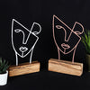 Bystag metal ahşap dekoratif masa süs dekoru-raf dekoru-hediyelik aksesuar-biblo-raf için süs-yüz- Bystag metal wood decorative desk ornament-ornamental decor- wood metal decor-mask-faces