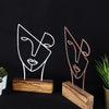 Bystag metal ahşap dekoratif masa süs dekoru-raf dekoru-hediyelik aksesuar-biblo-raf için süs-yüz- Bystag metal wood decorative desk ornament-ornamental decor- wood metal decor-mask-faces