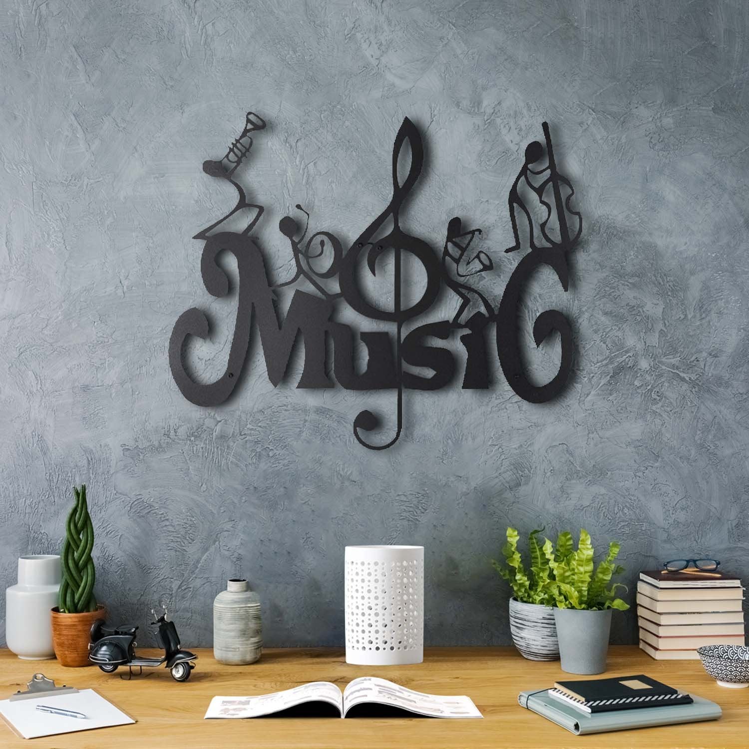 Bystag metal dekoratif duvar aksesuarı müzik- Bystag metal wall art-wall art-wall decor-metal wall decor-music