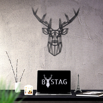 Bystag metal dekoratif duvar aksesuarı geyik- Bystag metal wall art-wall art-wall decor-metal wall decor-stag-animal