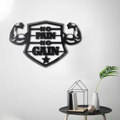 Bystag metal dekoratif duvar aksesuarı no pain no gain- Bystag metal wall art-wall art-wall decor-metal wall decor-no pain no gain