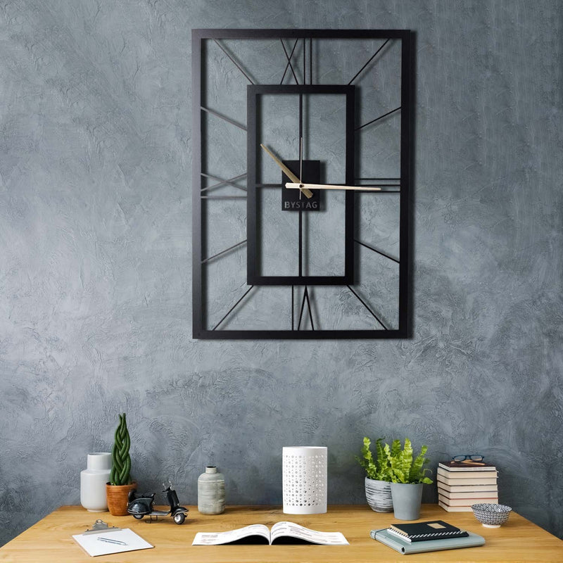 Bystag Metal decorative Wall clock november- bystag rectangle clock-Bystag Büyük saat - Bystag Metal dekoratif Duvar Saati Digdörtgen- Bystag Big Clock