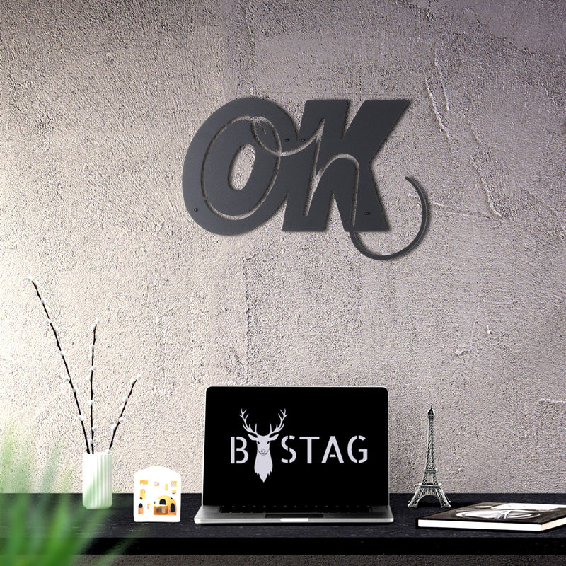 Bystag metal dekoratif duvar aksesuarı okay- Bystag metal wall art-wall art-wall decor-metal wall decor-okay
