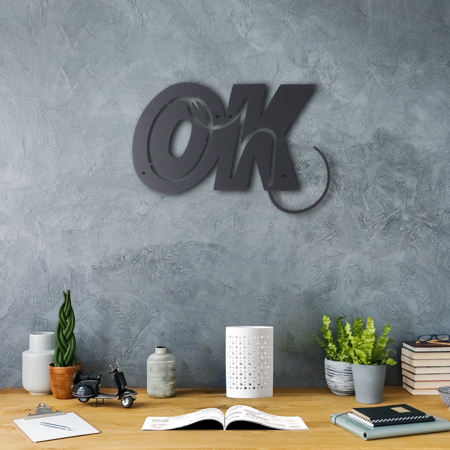 Bystag metal dekoratif duvar aksesuarı okay- Bystag metal wall art-wall art-wall decor-metal wall decor-okay
