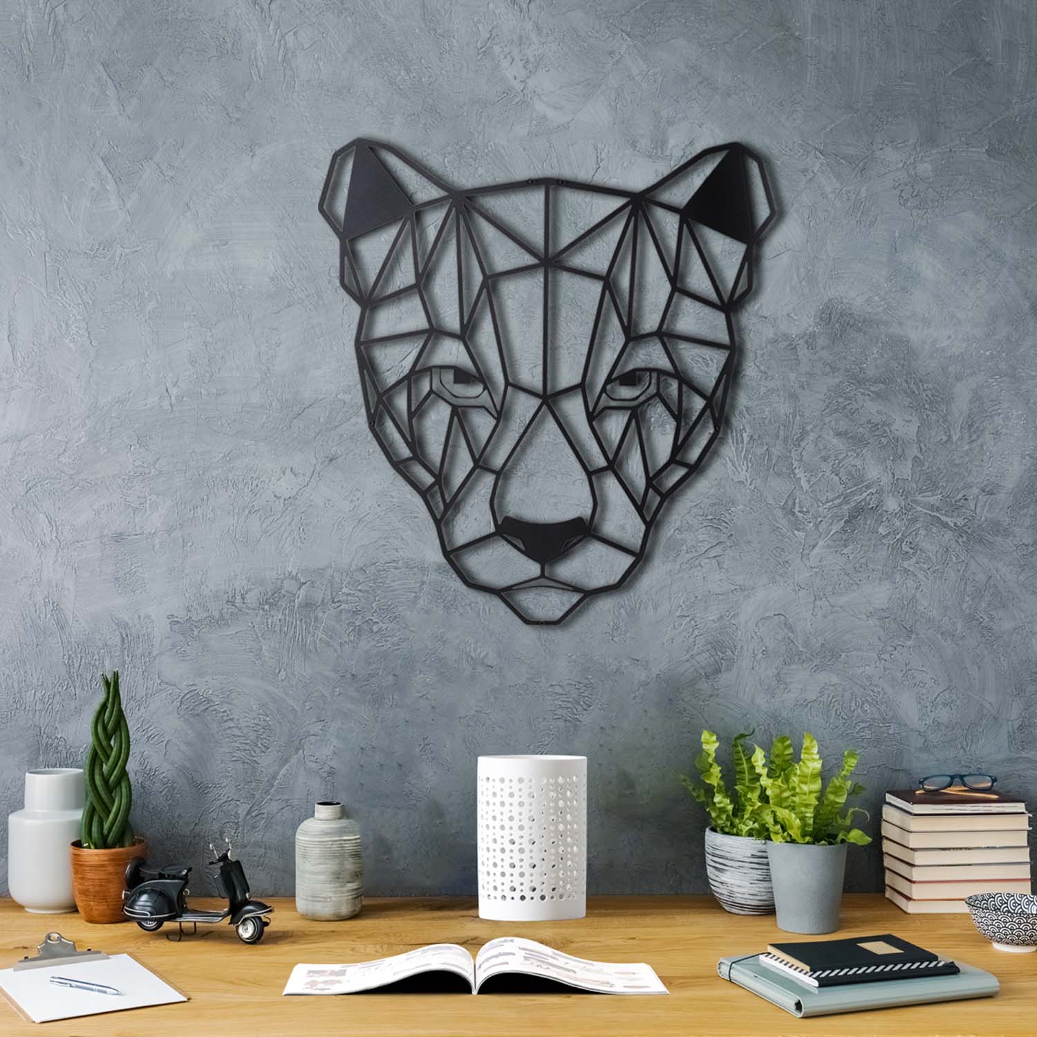 Bystag metal dekoratif duvar aksesuarı puma- Bystag metal wall art-wall art-wall decor-metal wall decor-puma