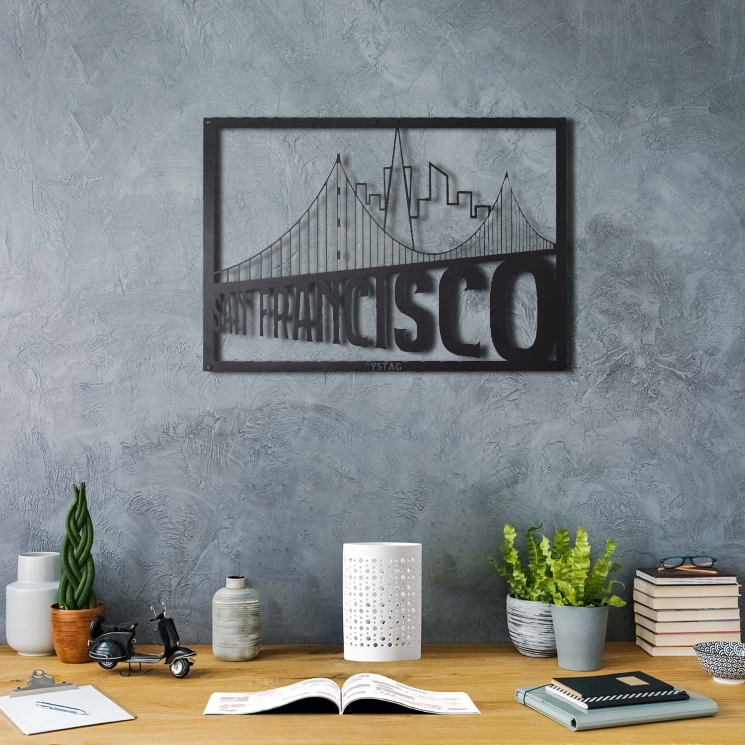 Bystag metal dekoratif duvar aksesuarı san francisco- Bystag metal wall art-wall art-wall decor-metal wall decor-san francisco