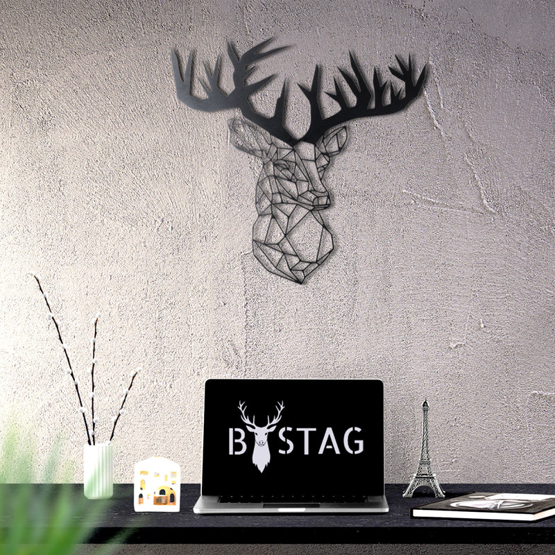 Bystag metal dekoratif duvar aksesuarı geyik- Bystag metal wall art-wall art-wall decor-metal wall decor-stag