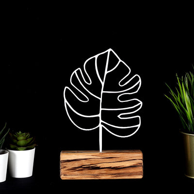 Bystag metal ahşap dekoratif masa süs dekoru-raf dekoru-hediyelik aksesuar-biblo-raf için süs-yaprak- Bystag metal wood decorative desk ornament-ornamental decor- wood metal decor-leaf