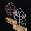 Bystag metal ahşap dekoratif masa süs dekoru-raf dekoru-hediyelik aksesuar-biblo-raf için süs-yaprak- Bystag metal wood decorative desk ornament-ornamental decor- wood metal decor-leaf