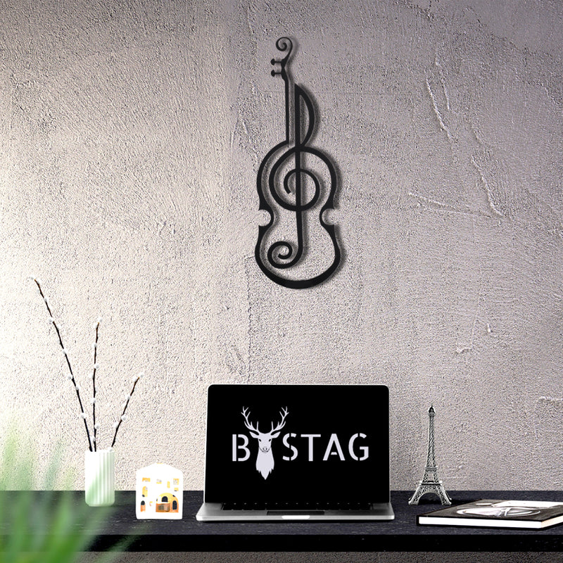 Bystag metal dekoratif duvar aksesuarı violin- Bystag metal wall art-wall art-wall decor-metal wall decor-violin