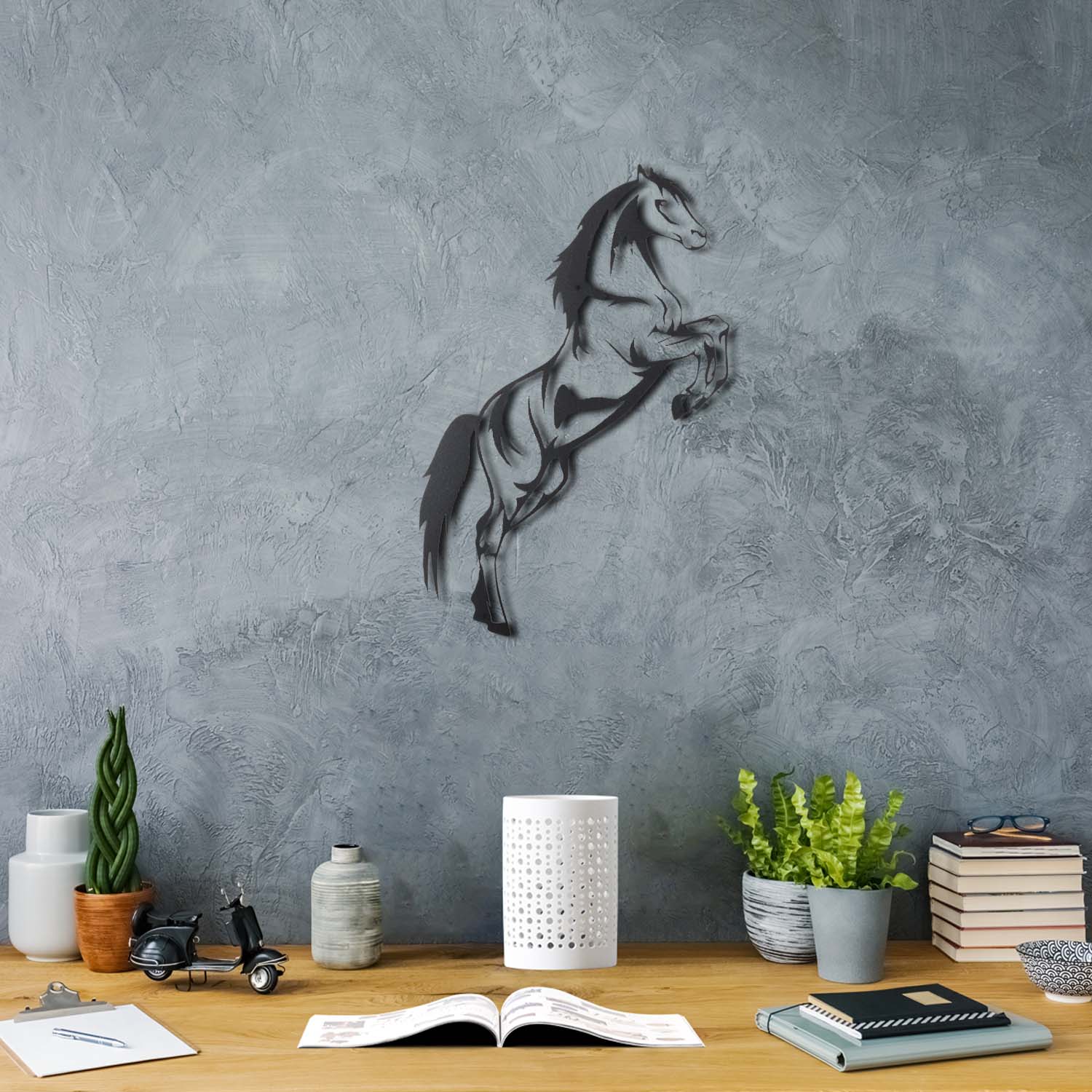 Bystag metal dekoratif duvar aksesuarı at- Bystag metal wall art-wall art-wall decor-metal wall decor-horse