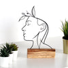 Bystag metal ahşap dekoratif masa süs dekoru-raf dekoru-hediyelik aksesuar-biblo-raf için süs- Bystag metal wood decorative desk ornament-ornamental decor- wood metal decor