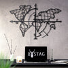 Bystag metal dekoratif duvar aksesuarı dünya haritası- Bystag metal wall art-wall art-wall decor-metal wall decor-world map-metal world map-world map compass