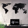 World Map metal wall art decor black geometrik bystag-dünya haritası siyah duvar dekoru