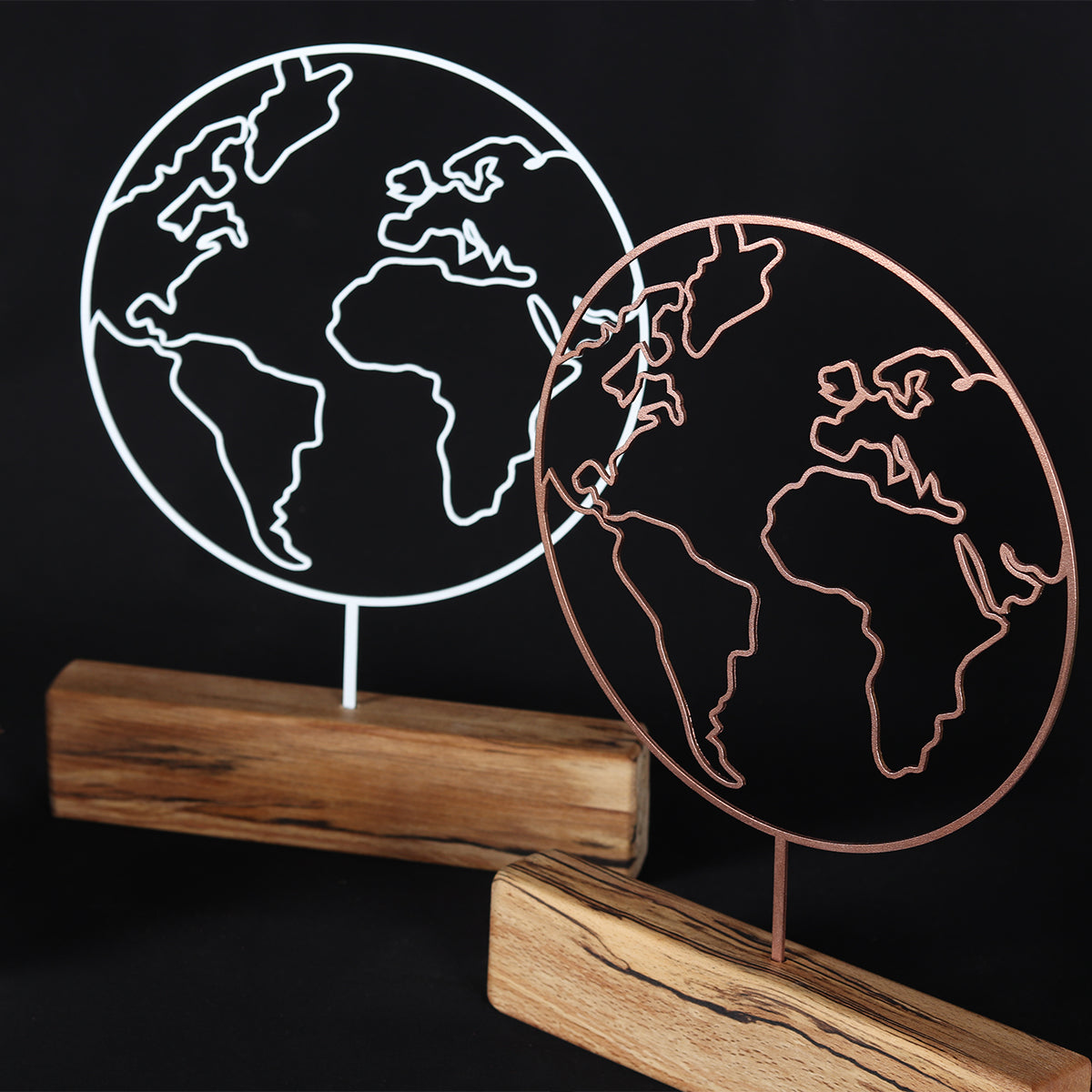 Bystag metal ahşap dekoratif masa süs dekoru-raf dekoru-hediyelik aksesuar-biblo-raf için süs-dünya- Bystag metal wood decorative desk ornament-ornamental decor- wood metal decor-world map-world