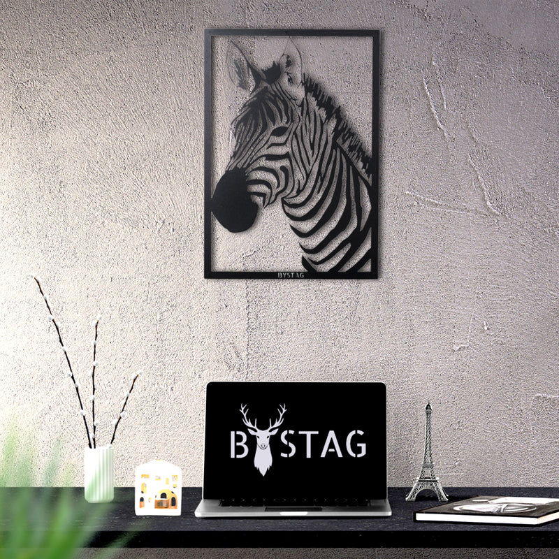 Bystag metal dekoratif duvar aksesuarı zebra- Bystag metal wall art-wall art-wall decor-metal wall decor-zebra